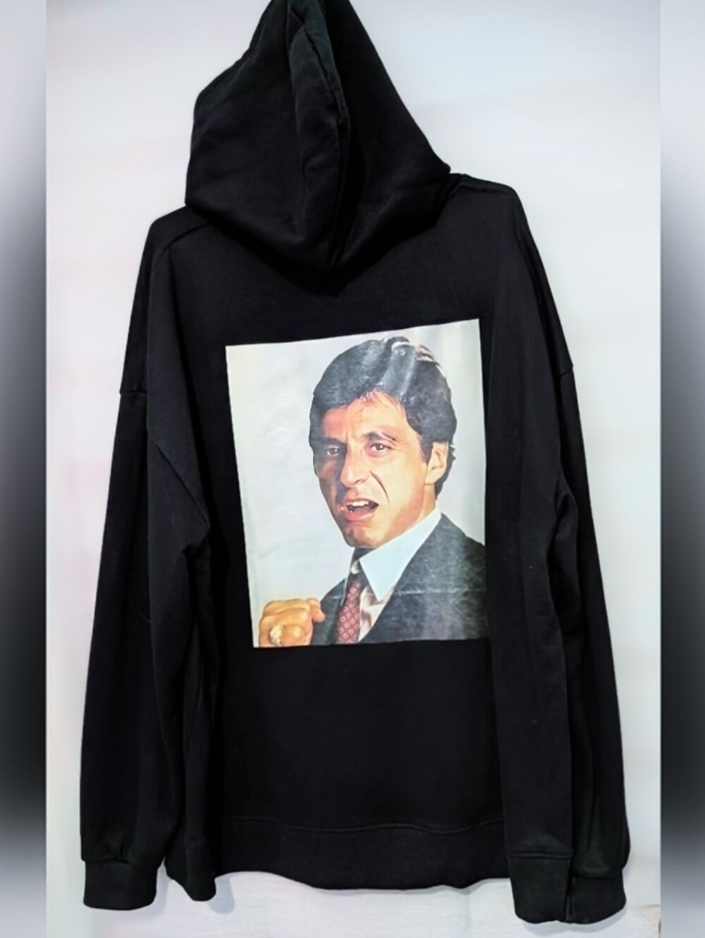 Rare Vintage Scarface Graphic Hoodie Sweatshirt w/ Full Pacino Portrait On Back